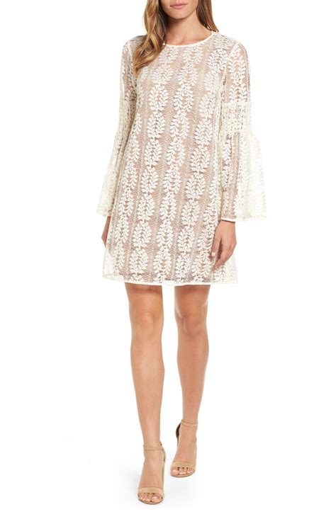 michael kors bell sleeve dress lace|Michael Kors shift dress.